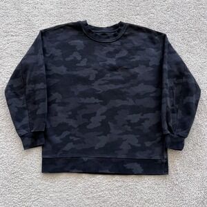 Lululemon Perfectly Oversized Sweatshirt Womens 4 Gray Camo Crewneck Pullover